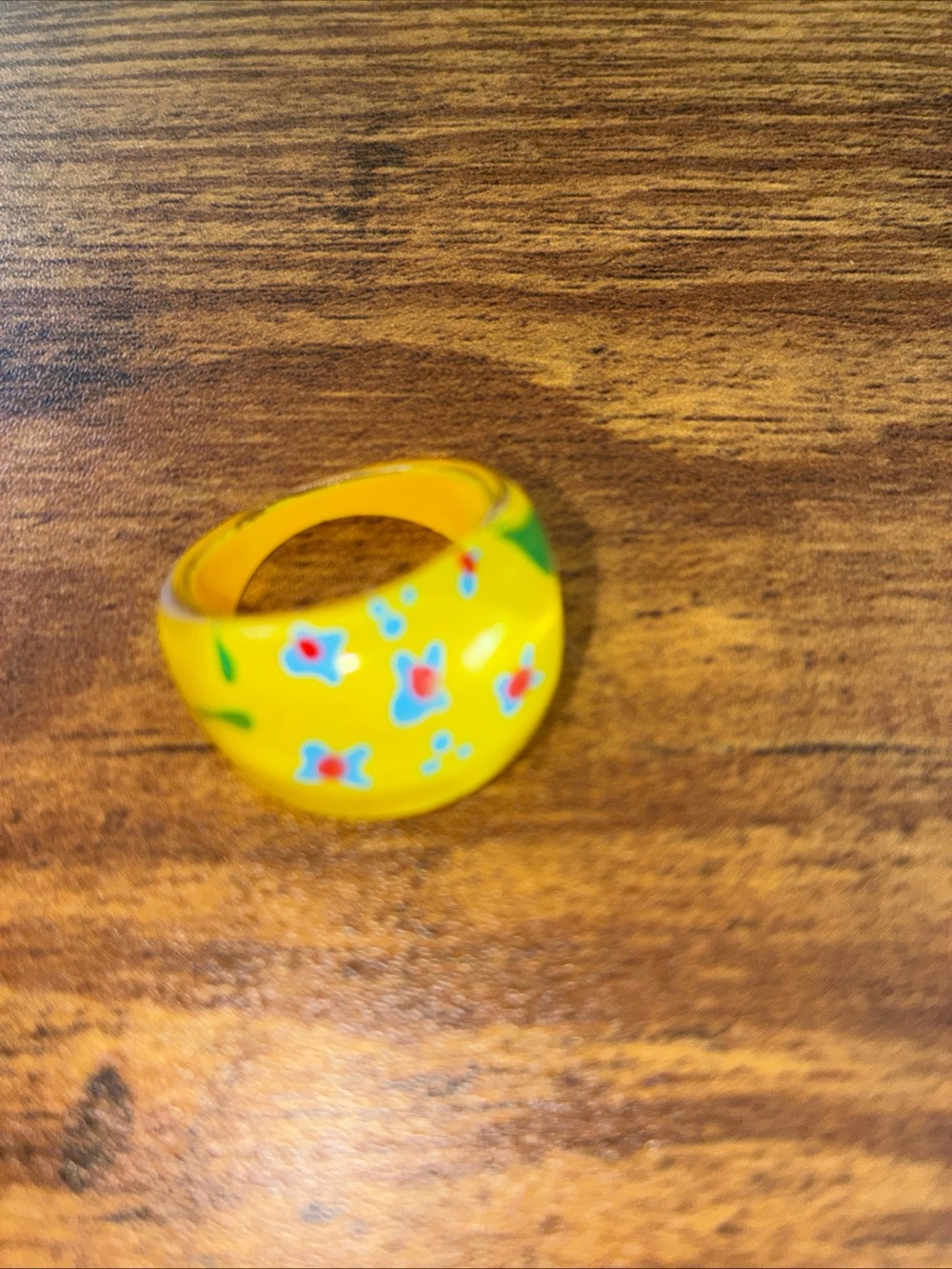 Yellow Floral Ring size 7 Y2K